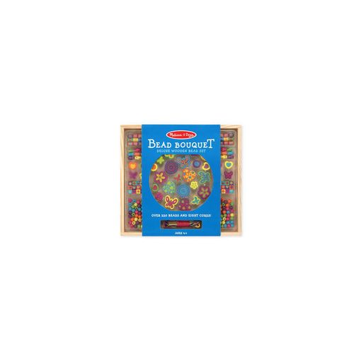 Conjunto de Missangas MELISSA & DOUG Bead Bouquet Deluxe Melissa & Doug - Brinquedos - madeira, 8 cordões, 220 missangas, corações