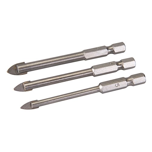 Conjunto de 3 Brocas para Vidro SILVERLINE Silverline - Ferramentas - 3 brocas, vidro, tungsteno, carburo