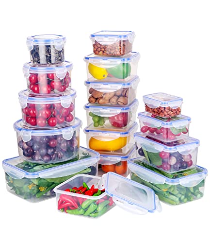 Caixa de Armazenamento de Comida NEFLSI 32 Peças NEFLSI - Recipientes de armazenamento de alimentos - polipropileno, transparente, 32 peças