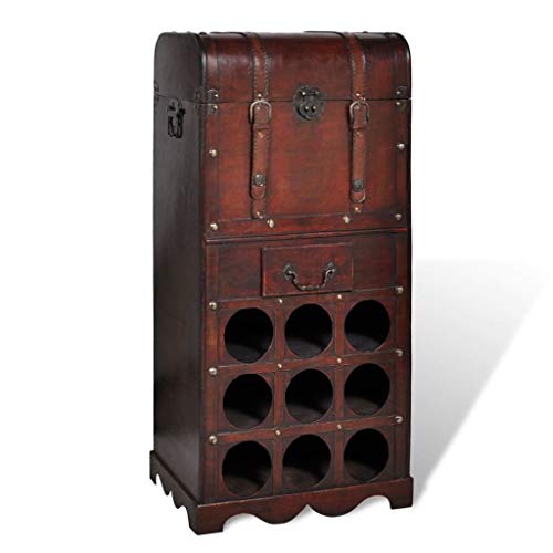 Cavalete de Vinhos VIDAXL Castanho (Madeira - 40 x 27 x 13.5 cm) vidaXL - Prateleiras industriais - castanho, madeira, 40x27x13.5cm
