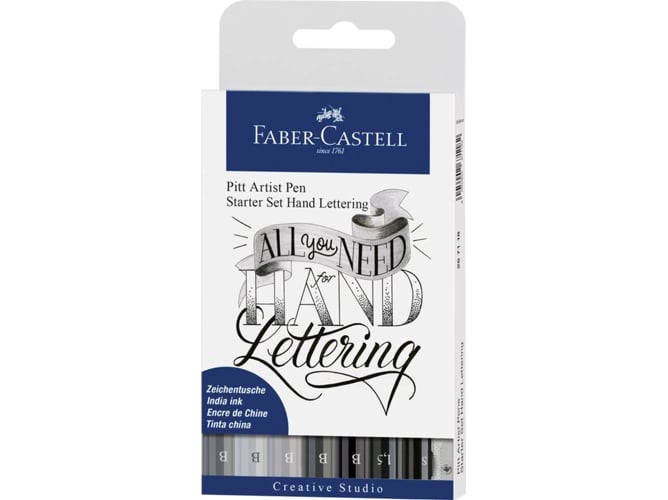 Conjunto de Marcadores FABER-CASTELL 148700 Faber-Castell - Canetas - ponta fina, traços, 9 unidades, afia-lápis