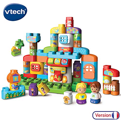 Brinquedo Educativo VTECH Bla Bla Blocks Ma Maison Alphabetique (Idade Mínima Recomendada: 1 ano) VTech - Blocos de encaixe - 10 blocos, capacidades motoras, francês, alfanumérico