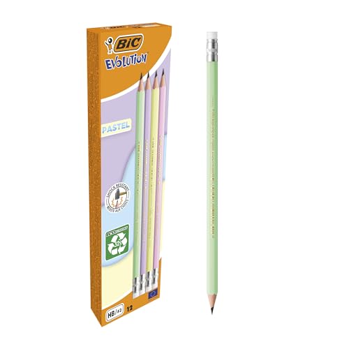 Lápis de Carvão BIC Evolution (Multicor) BIC - Pasteis de cera - multicor, ponta suave, resistente, mina hb