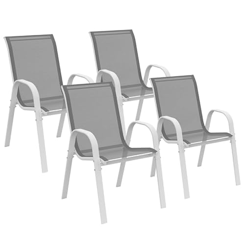 Conjunto de Cadeiras de Jardim ID MARKET Lyma (Branco e Cinzento) IDMarket - Móveis de exterior - conjunto, cadeiras, jardim, id market, lyma, branco, cinzento
