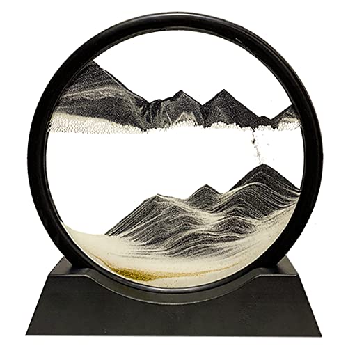 Quadro Decorativo SBS Flowing Sand (Preto - Vidro - 30x30 cm) Yuomiker - Materiais de arte e artesanato - vidro, 30x30 cm, areia decorativa, relaxante