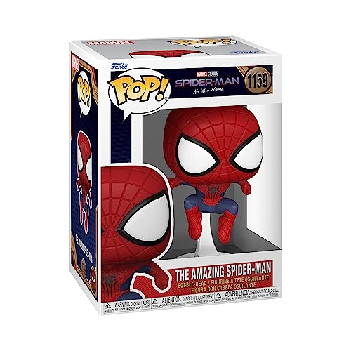 Figura FUNKO Pop! Marvel: Spiderman No Way Home 2021- Spider-Man Leaping Funko - Brinquedos - vinil, Spiderman, saltando, comic