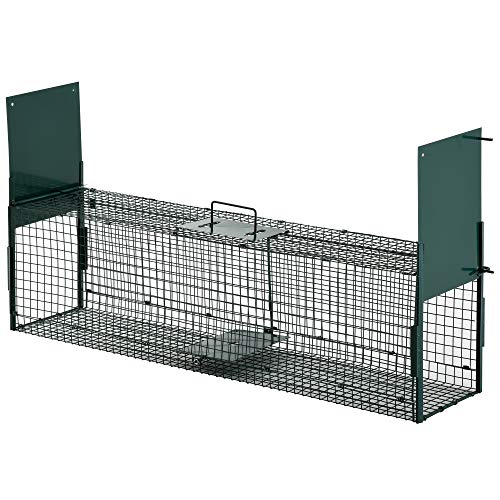 Gaiola para Animais de Estimação PawHut | 100 x 25 x 28 cm - Verde Escuro PawHut - Armadilhas para animais - 100 x 25 x 28 cm, verde escuro