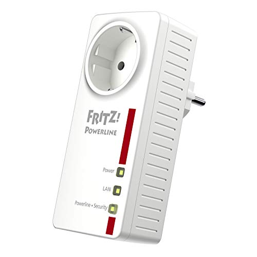 Adaptador Powerline AVM FRITZ!Powerline 1220E AVM - Adaptadores power over ethernet - powerline, 1200 mbps, conexão rápida, segura