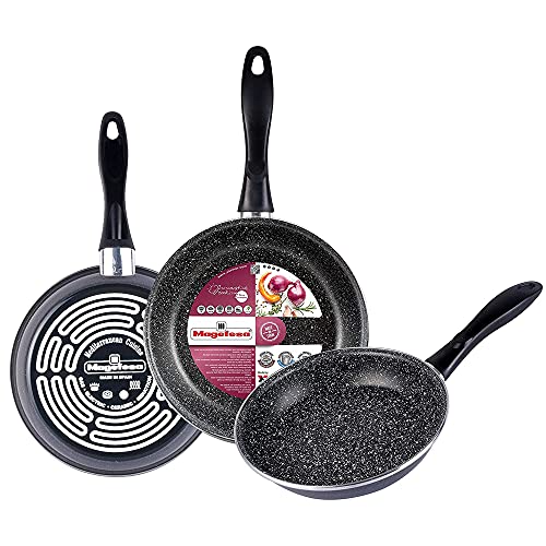 Conjunto de Panelas MAGEFESA K2 Gransasso (3 peças) Magefesa - Frigideiras e panelas de fritar - aço, antiaderente, 3 peças, preto prateado