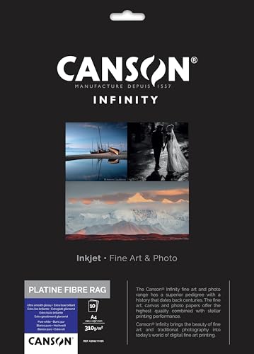 Papel Fotográfico CANSON Infinity Platine Fibre Rag Fila - Papel de impressora e copiadora - algodão, suave, brilhante, artísticas