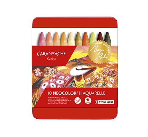 Estojo CARAN D'ACHE Beya Rebaï (Multicor) Caran d'Ache - Pasteis de cera - 10 pastas coloridas, pincel incluído, coleção de 2 conjuntos