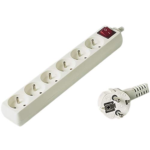 PremiumCord PP6K-05 extensão elétrica 5 m 6 tomada(s) CA Branco PremiumCord - Fios de extensão - 5 m, 6 tomadas, interruptor, 250 V