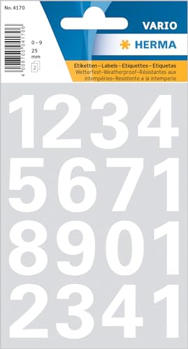 Herma Numbers 0-9 weather mm (Classificação e Arquivo) HERMA - Calendários, organizadores e planejadores - adesivos, resistentes, duráveis, 0-9