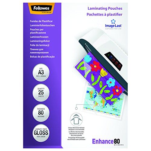Bolsas para plásticos FELLOWES 5396403 A3 Fellowes - Filme de laminação, pochetes e folhas - bolsas, plásticos, a3, 25 peças