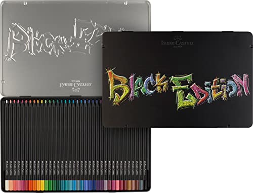 Lápis de Cor FABER CASTELL Black Edition (Metal) Faber-Castell - Lápis - triangular, ergonómica, cores escolhidas, madeira preta
