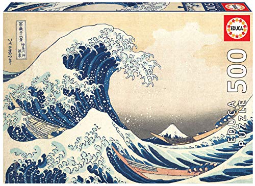 Puzzle EDUCA BORRAS Grande onda de Kanagawa (500 peças) Educa Borrás - Quebra-cabeças - puzzle, grande onda, kanagawa, cartão, educa