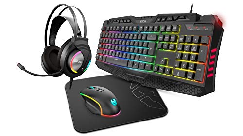 Teclado + Rato KROM Kritic (Com fios - Layout Espanhol) Krom - Conjuntos de acessórios de computador - teclado, rato, krom kritic, com fios, layout espanhol
