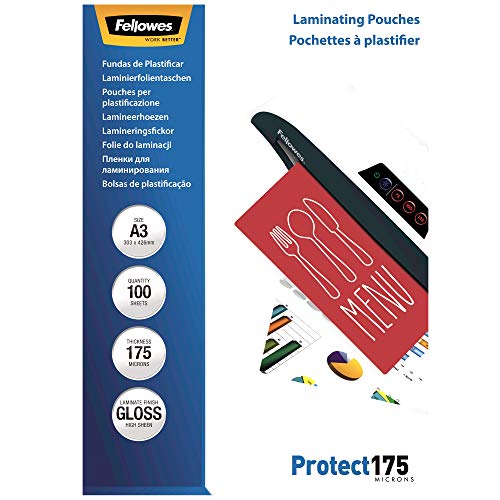 Bolsas para Plastificar FELLOWES 5308803 (Transparente) Fellowes - Filme de laminação, pochetes e folhas - bolsas, plastificar, transparente, 100 unidades