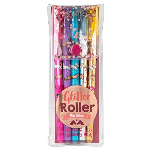 Miss Melody Gel Pens with Glitter in Transparent Case Depesche - Canetas - glitter, transparent case, gel pens, easy grip