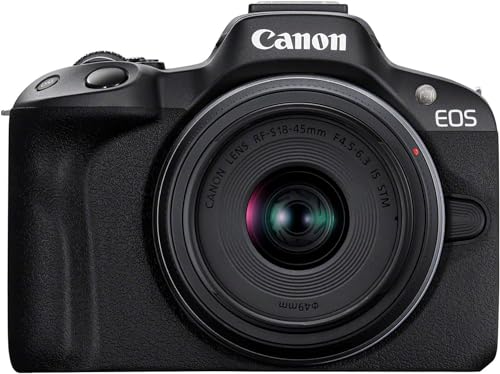 Kit Máquina Fotográfica Reflex EOS R50 + RF-S 18-45mm F4.5-6.3 IS STM EOS R50 black - Peças e acessórios para câmeras - kit, fotográfica, reflex, eos r50, rf-s 18-45mm f4.5-6.3 is stm
