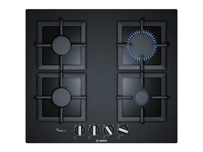 Placa de Gás BOSCH PPP6A6B20 (Gás Natural - 59.2 cm - Preto) Bosch - Cooktops - gás natural, 59.2 cm, preto