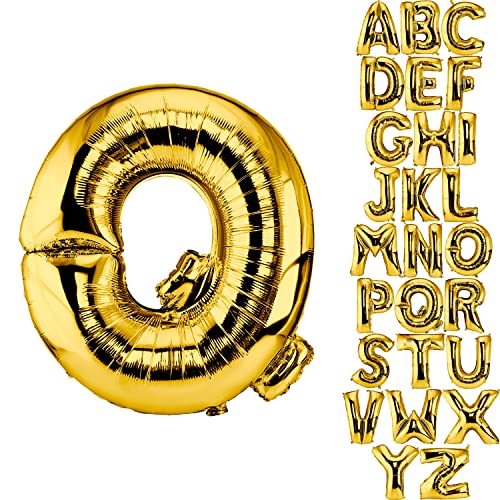 Balão Decorativo DEKOREX Balão Letras Q Dourado 100 cm DekoRex - Balões - balão decorativo, papel, letra Q, 100 cm, preto