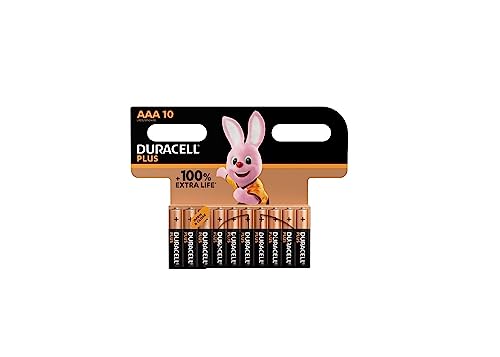 Pilhas DURACELL AA Plus (10 unidades - Alcalino - AAAA) Duracell - Baterias - 1100 mAh, 1,5 V, alcalino, AAA