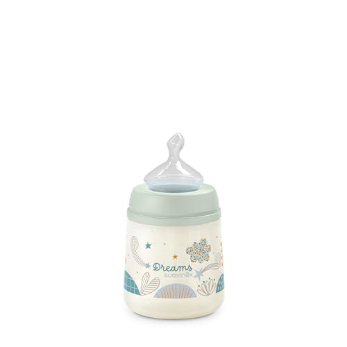 Biberão Suavinex Dreams Azul 150 Ml Fluxo Médio Suavinex - Biberões - 150 ml, fluxo médio, bico anatómico, anti-cólicas