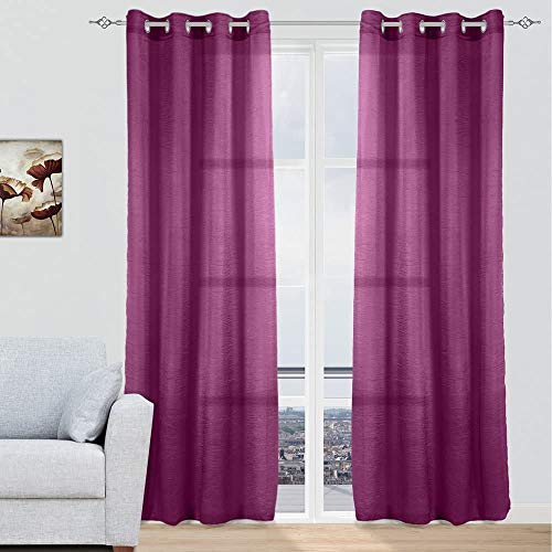 Cortina de Arco MERCURY TEXTIL 2Pcs Transparente com Anéis Prateados para Janela MERCURY TEXTIL - Cortinas e cortinados - poliéster, transparente, prateados, resistente