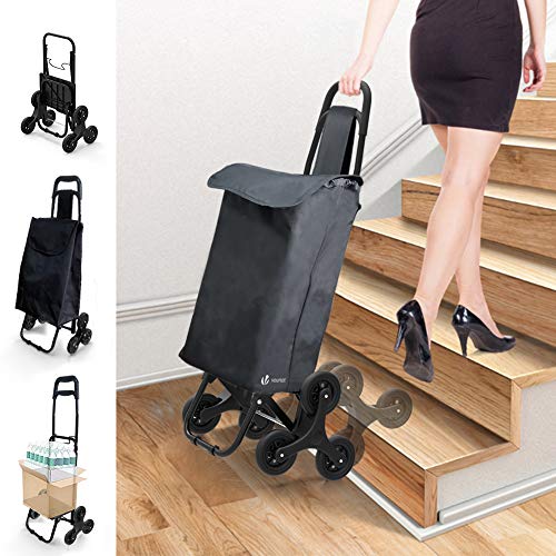 Carrinho de compras dobrável com rodas VOUNOT VOUNOT - Bagagem e bolsas - 55 kg, 2 kg, dobrável, preto