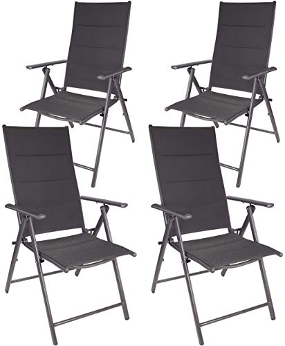 Conjunto de 4 Cadeiras de Jardim BRUBAKER Riva Cinzento BRUBAKER - Móveis de exterior - conjunto, 4 cadeiras, jardim, cinzento
