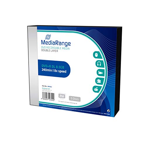 DVDs virgens MEDIARANGE MRDL-CD-10V25 5 unidade(s) MediaRange - Peças de reposição para telemóveis - 8,5 GB, dvd-r dl, 5 unidades, duplo, 8x