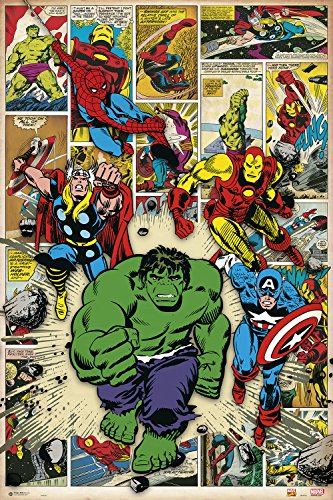 Póster ERIK EDITORES Here come the heroes Grupo Erik Editores - Pósteres, impressões e arte visual - marvel, Here Come The Heroes, 61x91,5cm