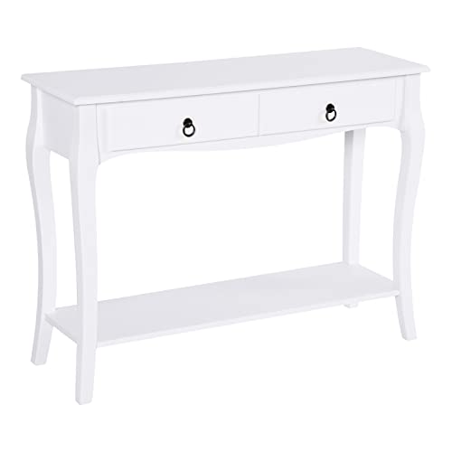 Mesa de Consola HOMCOM | 100 x 33 x 75 cm - Branco HOMCOM - Mesas de Sofá - mesa, consola, homcom, 100x33x75cm, branco