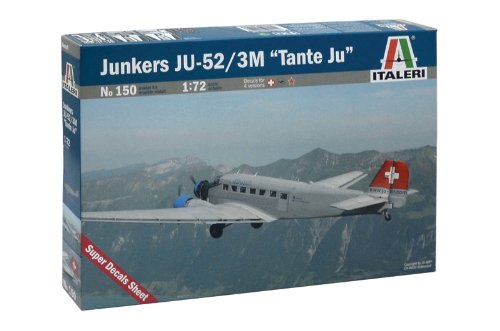 Modelo de Avião ITALERI Junkers Ju-52/3M 'Tante Ju Italeri - Kits de modelos em escala - junkers ju-52, tante ju, asas extensíveis, portas abertas, motor rotativo