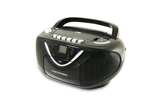 Rádio METRONIC Boombox 477131 Preto Digital Am/Fm Pilhas Corrente METRONIC - Reprodutores de áudio e gravadores - rádio, cd-mp3, fm/mw, gravador, saída auxiliar