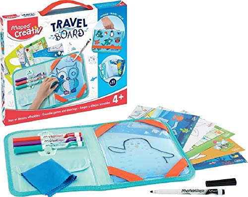 Maped Kit de desenho para viagens animais Maped - Brinquedos de arte e desenho - kit, desenho, viagens, animais, tábua, lápis de borracha