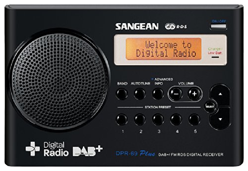 Rádio SANGEAN DPR-69+ (Digital - Preto) Sangean - Radios - digital, portátil, sangean, dab+, fm