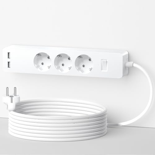 Extensão Elétrica Ntonpower com Cabo e 2 Portas Usb | Branco NTONPOWER Technology Co.,Ltd - Fios e cabos elétricos - cabo, 2 portas USB, branco