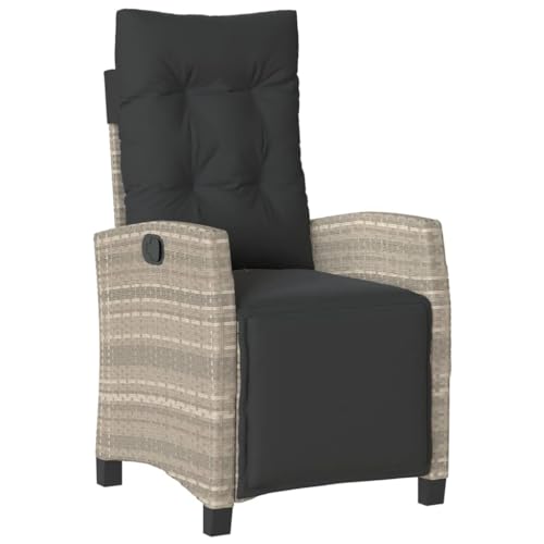 Cadeira de Jardim VIDAXL com Almofada (Gris - 81x66x97 cm) vidaXL - Móveis de exterior - rodas ajustáveis, almofada lavável, revestimento aço, montável
