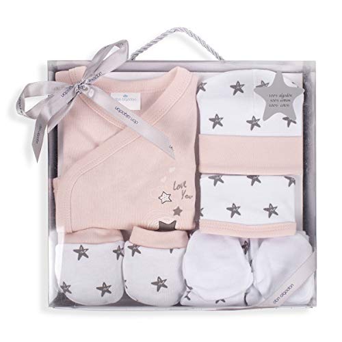 Conjunto de 5 peças para bebé INTERBABY Star Rosa Mindoo - Móveis para bebês e crianças pequenas - conjunto, 5 peças, bebé, interbaby, star rosa