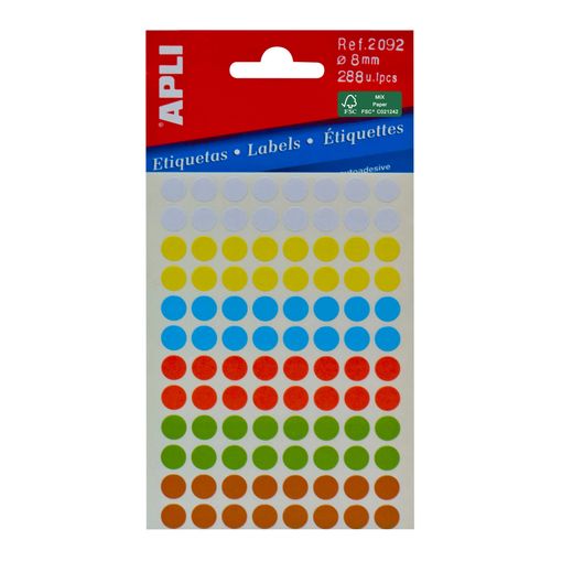 Etiquetas autocolantes APLI 02092 (Classificação e Arquivo) APLI - Separadores de pastas - autocolantes, classificação, adesivo permanente