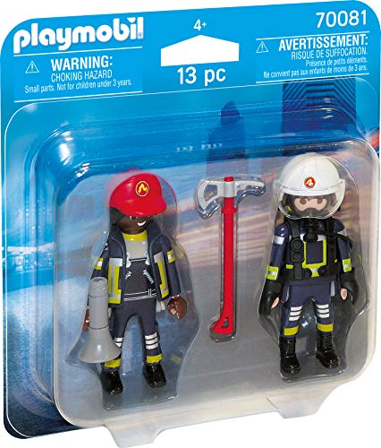 Playmobil 70081 Conjunto de bonecos temáticos para crianças PLAYMOBIL - Conjuntos de brinquedos - bombeiros, população, casacos de fogo, máscaras de oxigénio