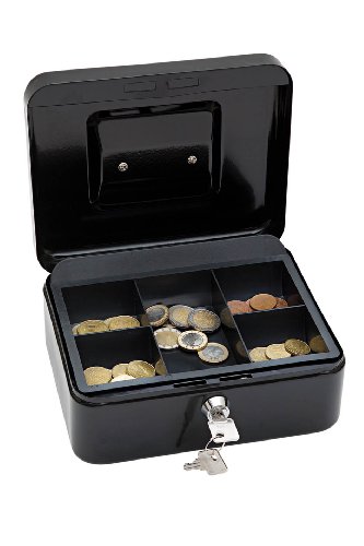 Caixa Registadora WEDO 145221X (Preto - 20 x 16 x 9 cm) Wedo - Caixas de dinheiro - metal, compartimento interior, preto, amarelo