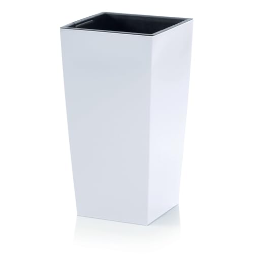Vaso IMJ GLOBAL Duras (Plástico - Branco - 22.50x22.50x42.10cm) IMJ-Global - Móveis de exterior - plástico, branco, 22.5x22.5x42.1cm