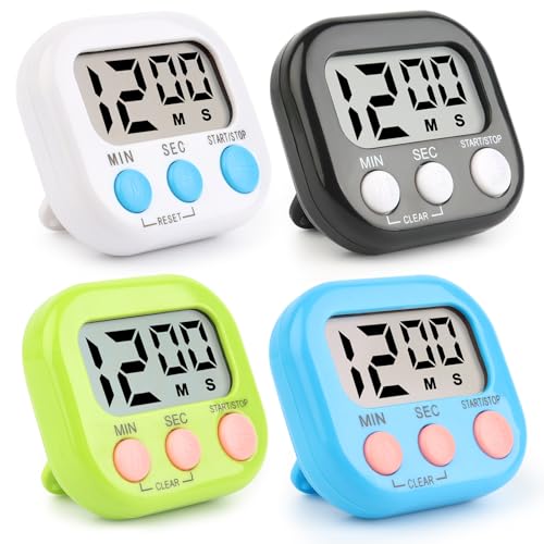 Temporizador de Cozinha VFANDV 4 peças | Preto VFANDV - Temporizadores de cozinha - 99 min, lcd, visor incorporado, botões