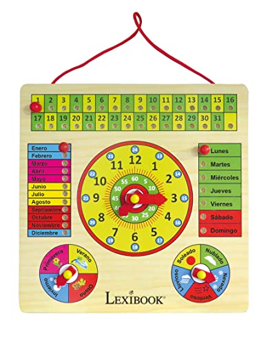 Calendário de Madeira com Relógio LEXIBOOK Espanhol Lexibook - Brinquedos educativos - madeira, relógio, agulhas, estações