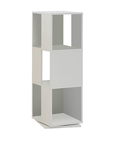 Arquivador FMD Giratório Aberto Branco (34 x 34 x 108 cm - Compensado) FMD - Estantes e prateleiras de pé - giratório, aberto, branco, compensado