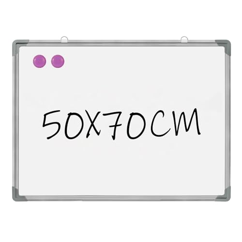 Quadro Branco Magnético com Prateleira e Moldura de Aço Inoxidável (50x70cm) ForenTex - Quadros de exibição - magnético, prateleira, aço inoxidável