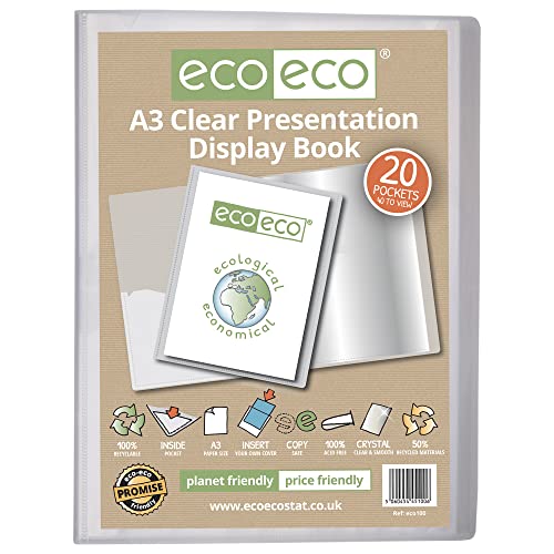 Pasta Transparente ECO100 (A3 - Polipropileno) eco-eco Stationery - Pastas e capas de relatório - transparente, eco-friendly, a3, polipropileno